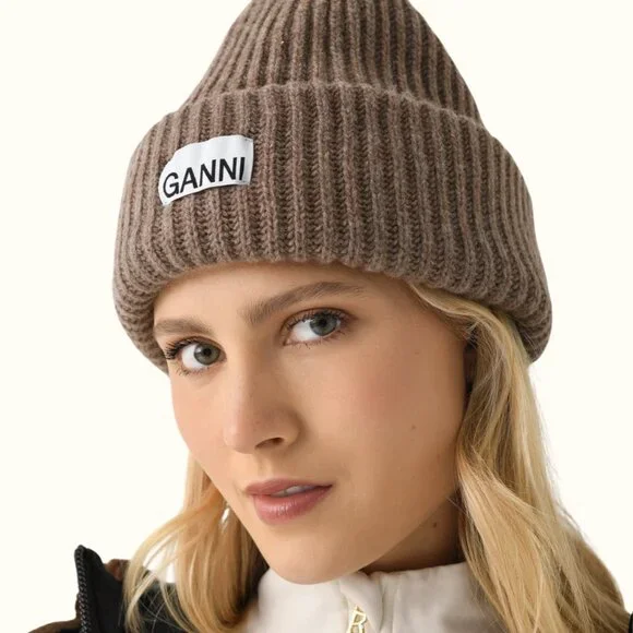 Ganni Ribbed Wool Beanie - Picture 2 of 4